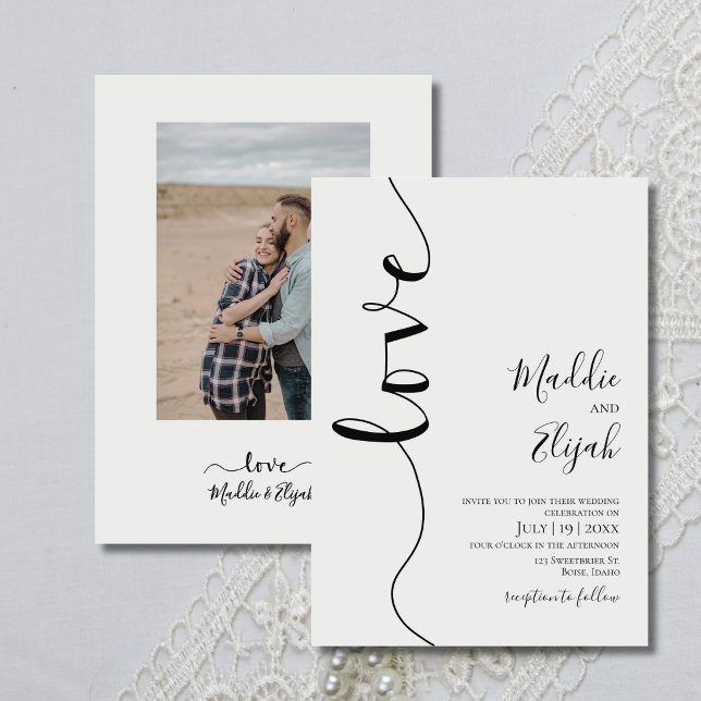 Convite Casamento, Elegante, Simples, Tipografia, Caligraf (Criador carregado)