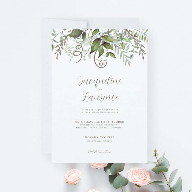 Convite Casamento Elegante Tropical Lush Greenery (Criador carregado)