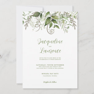 Convite Casamento Elegante Tropical Lush Greenery