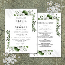 Casamento Elegante Tudo Em Um com Florais Verde Ol