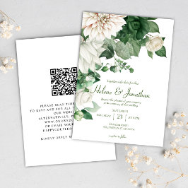 Convite Casamento Elegante Verde-Esmeralda Moderna