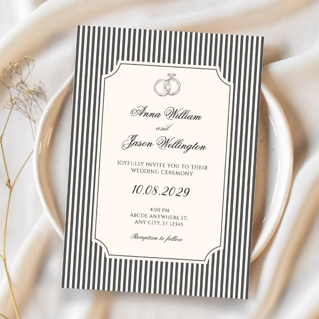 Convite Casamento elegante vintage (Criador carregado)