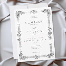 Casamento Elegante Vintage Barroco Preto e Branco