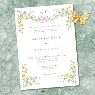 Convite Casamento Elegante Vitoriano com Arco Floral Paste