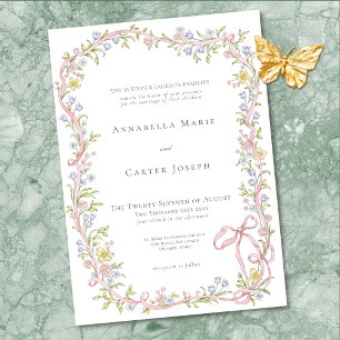 Convite Casamento Elegante Vitoriano com Arco Floral Paste