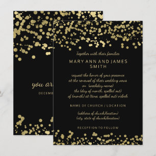 Convite Casamento Elegante Vow Renewing Gold Foil Confetti