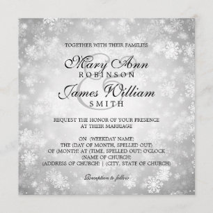 Convite Casamento Elegante Wonderland Sparkle Silver