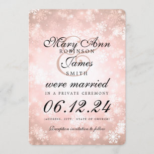 Convite Casamento / Elopete Cobre Winter Wonderland