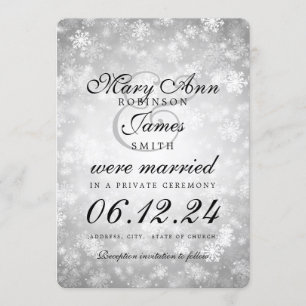 Convite Casamento / Elopete Silver Winter Wonderland