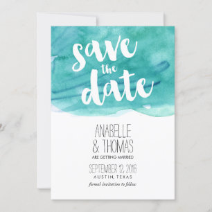 Convite Casamento em Aquarela Aqua Save the Date