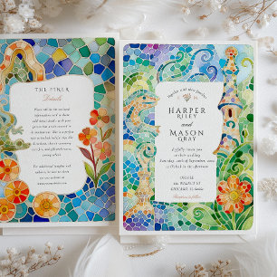 Convite Casamento em Aquarela Barcelona Gaudí