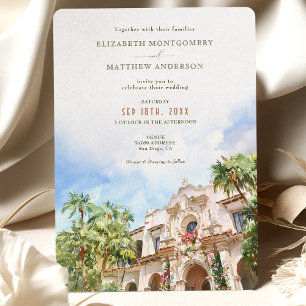 Convite Casamento em Aquarela da Casa del Prado em San Die