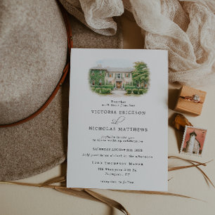 Convite Casamento em Aquarela no Lord Thompson Manor