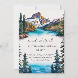 Convite Casamento em Aquarela no Parque Nacional Glacier