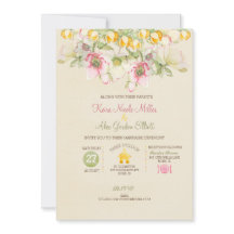 Casamento em Aquarela Tudo em Um Rosa Verde Amarel