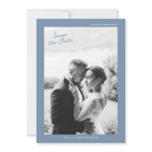 Casamento em Azul Empoeirado Salve a Data