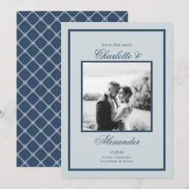 Convite Casamento em Azul Poeirento, Rotina Clássica, Salv