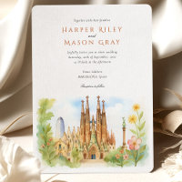 Casamento em Barcelona, Espanha, aquarela