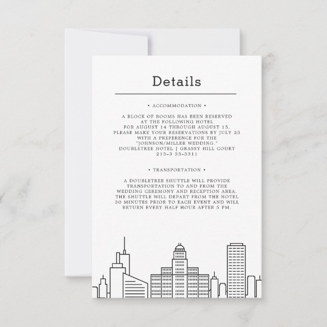 Convite Casamento em Buffalo, Nova York | Detalhes do Conv (Frente)