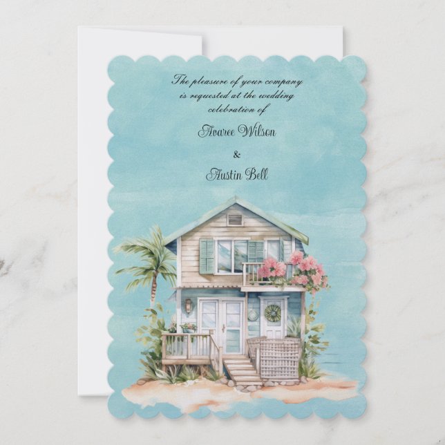 Convite Casamento em Casa de Praia (Frente)