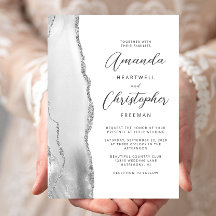 Casamento em Cinza Prata Agate Script