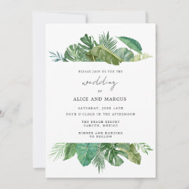 Convite Casamento em Destino de Praia Tropical
