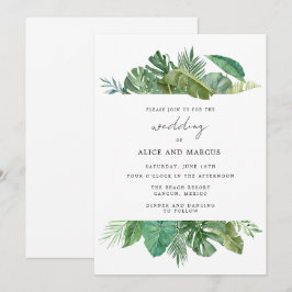 Convite Casamento em Destino de Praia Tropical