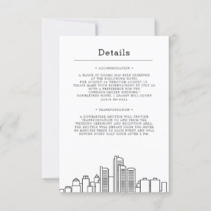 Convite Casamento em Detroit   Detalhes do Convidados