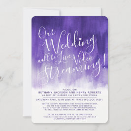 Convite Casamento em direto com arte ultravioleta roxa