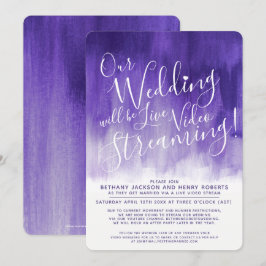 Convite Casamento em direto com arte ultravioleta roxa
