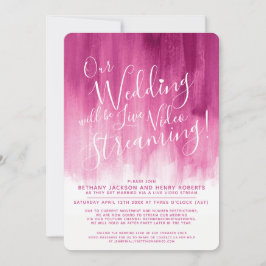 Convite Casamento em direto de abstrato cor-de-rosa vermel