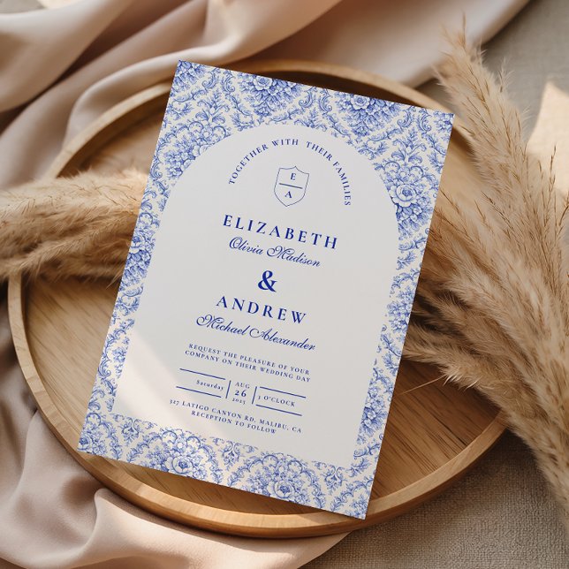 Convite Casamento em Estilo Porcelana Delft Antiga (Criador carregado)