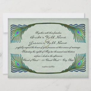 Convite Casamento em Estilo Vintage Art Nouveau