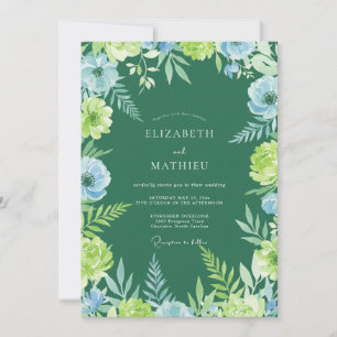Convite Casamento em Eucalipto com Folhagem Azul Chartreus