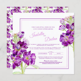 Convite Casamento em fluxo vivo com flor em bruto