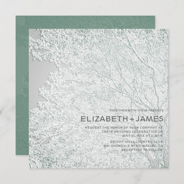 Convite Casamento em forma de esboço exclusivo em árvore © (Frente/Verso)