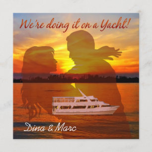 Convite Casamento em iate náutico do Casal de praia româ