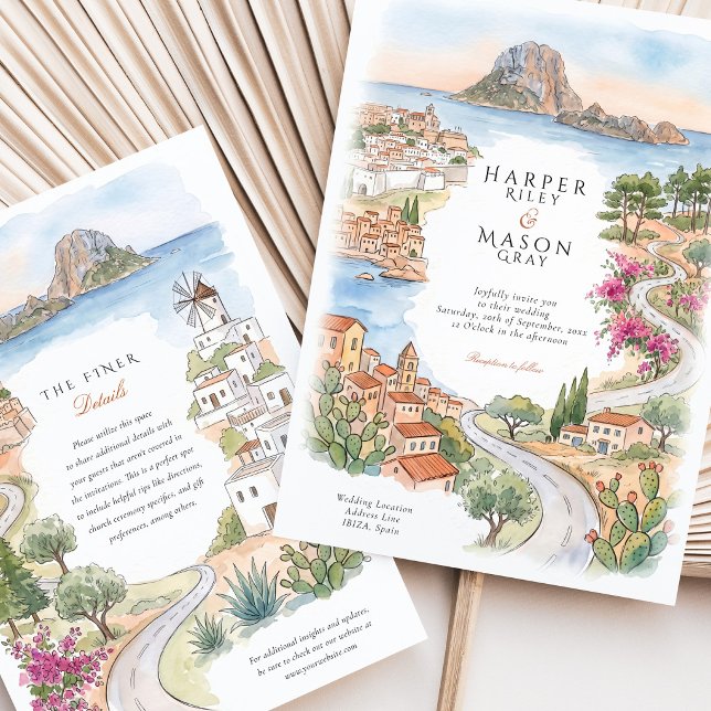 Convite Casamento em Ibiza, Espanha (Criador carregado)