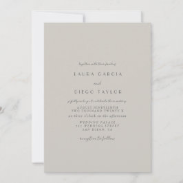 Convite Casamento em Letra Redonda Cinza Pastel