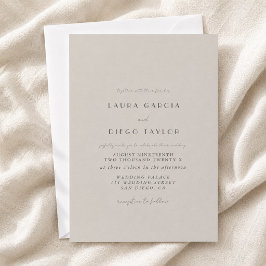 Convite Casamento em Letra Redonda Cinza Pastel