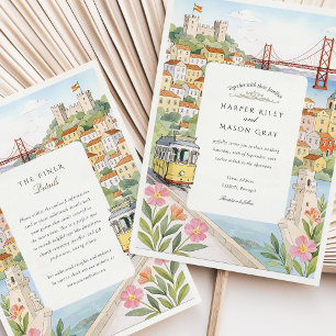 Convite Casamento em Lisboa em Aquarela