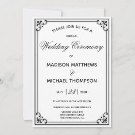 Convite Casamento em Livestream Simples e Elegante