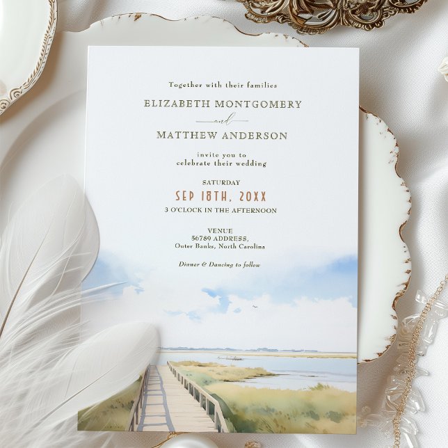 Convite Casamento em Outer Banks NC (Criador carregado)