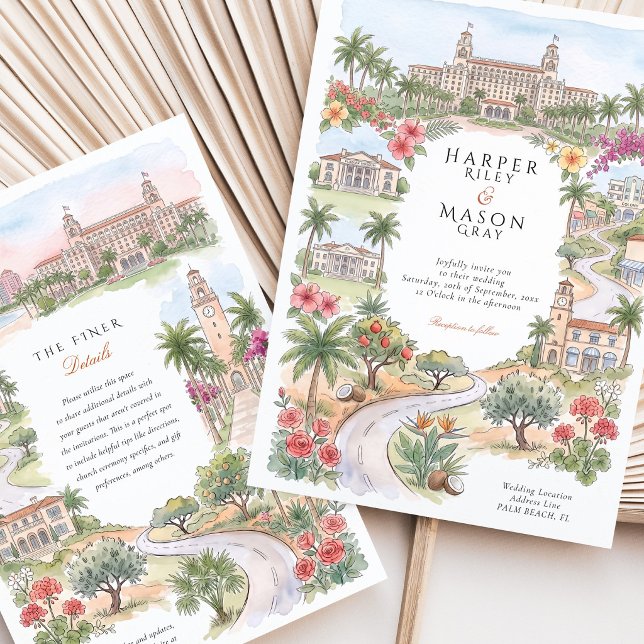 Convite Casamento em Palm Beach Flórida The Breakers Flagl (Criador carregado)