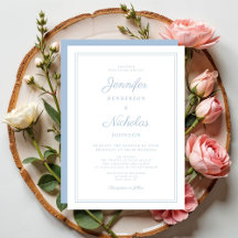 Casamento em Pó Azul com Letra Moderna Elegante