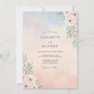 Convite Casamento em Poeira de Eucalipto com Folhagem de P