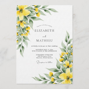 Convite Casamento em Prado Botânico Amarelo