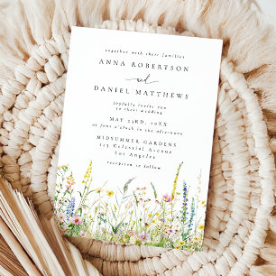 Convite Casamento em Prado de Flores Silvestres de Verão