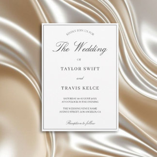 Convite Casamento em Preto e Branco com Caligrafia Elegant