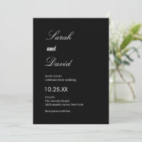 Casamento em preto e branco com letra de caligrafi
